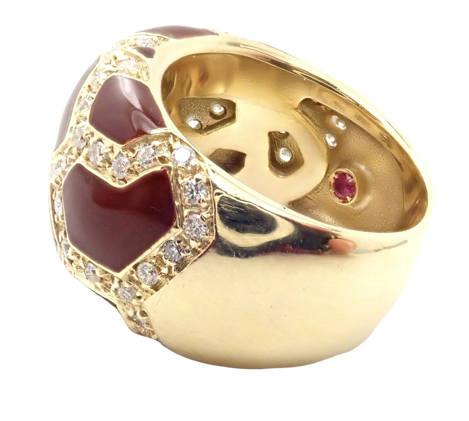 Authentic Roberto Coin 18k Yellow Gold Giraffe Enamel Diamond Ring - Perfect for Elegant Occasions, Anniversary Gifts & Luxury Jewelry Collections