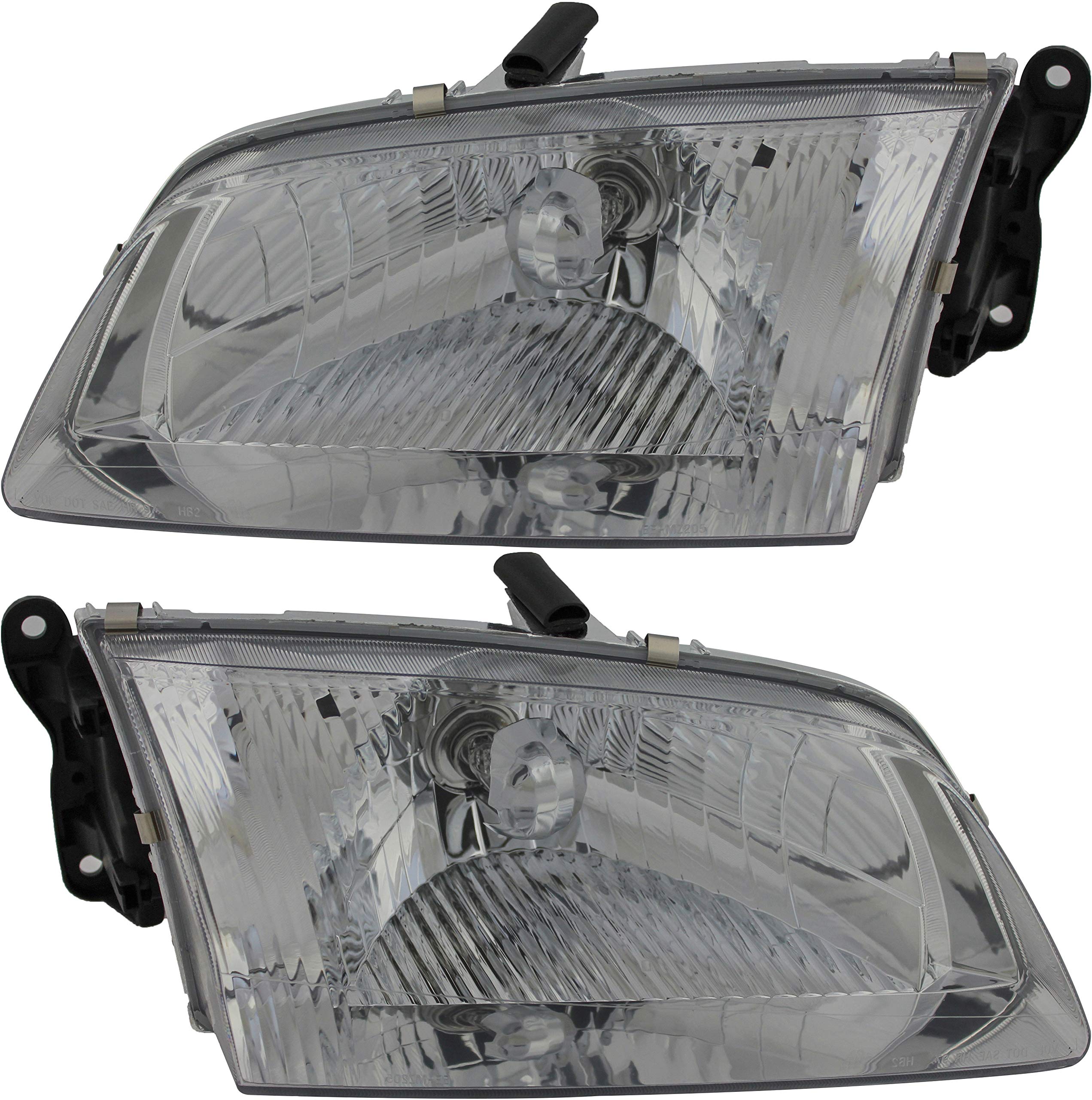 Mazda 626 Headlights Replacement Set - Halogen Headlamps for Driver & Passenger Side (2000-2002 Models) | Perfect for Night Driving & Foggy Conditions