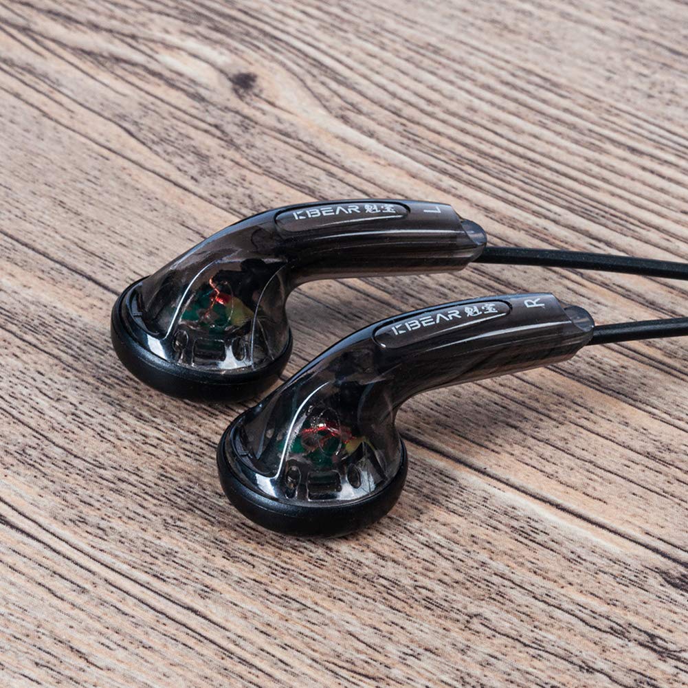 Kinboofi KBEAR Stellar Lightweight Stereo Wired Earbuds - Classic Black Headphones with Clear Sound (No Mic) | Perfect for Commuting, Workouts & Music Lovers