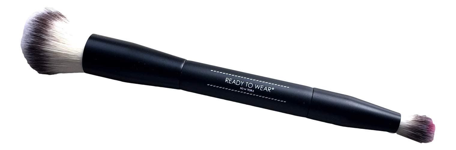 Double Effect Concealing Foundation - Made in Italy, Medium Shade with Bonus 2-Sided Brush | Full Coverage, Long-Lasting Wear for Flawless Skin | Perfect for Daily Use, Special Occasions & Photo Shoots