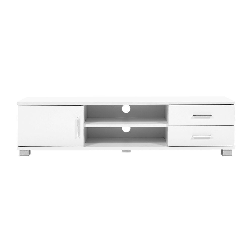 Artiss 120cm White Dylan TV Stand Entertainment Unit - Modern Media Console for Living Room, Bedroom & Home Theater