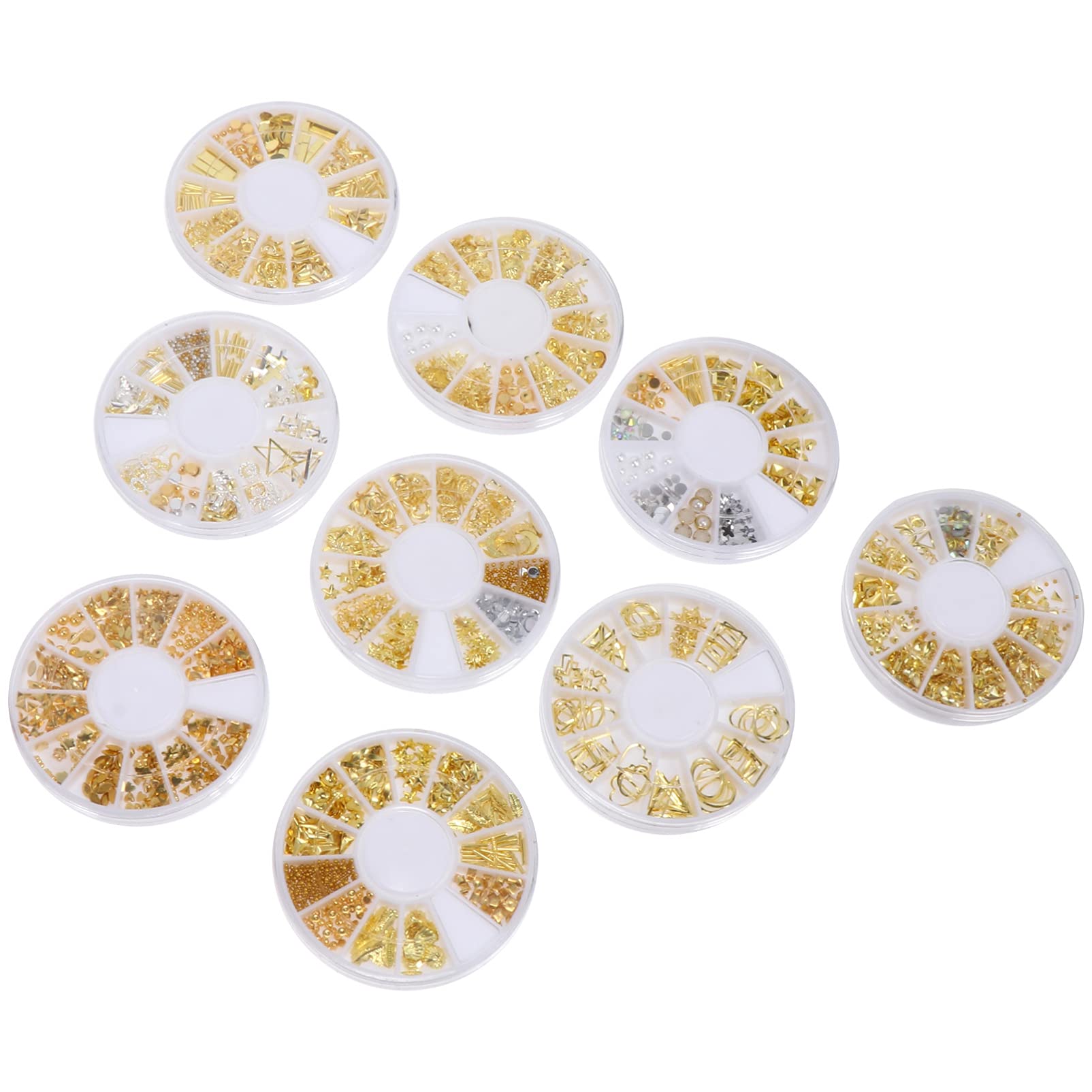 Minkissy 9-Piece Nail Art Kit with Rhinestones, Decals & Metal Rivets - DIY Manicure Accessories for Professional & Home Nail Art - Perfect for Bridal, Party & Salon Nail Designs