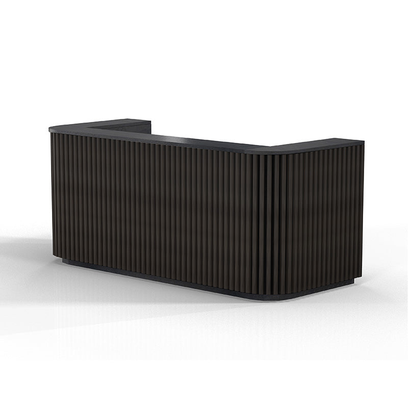 Modern HALO Reception Desk 240cm - Sleek Black Office Furniture for Professional Spaces | Perfect for Corporate Lobbies, Hotels & Business Centers