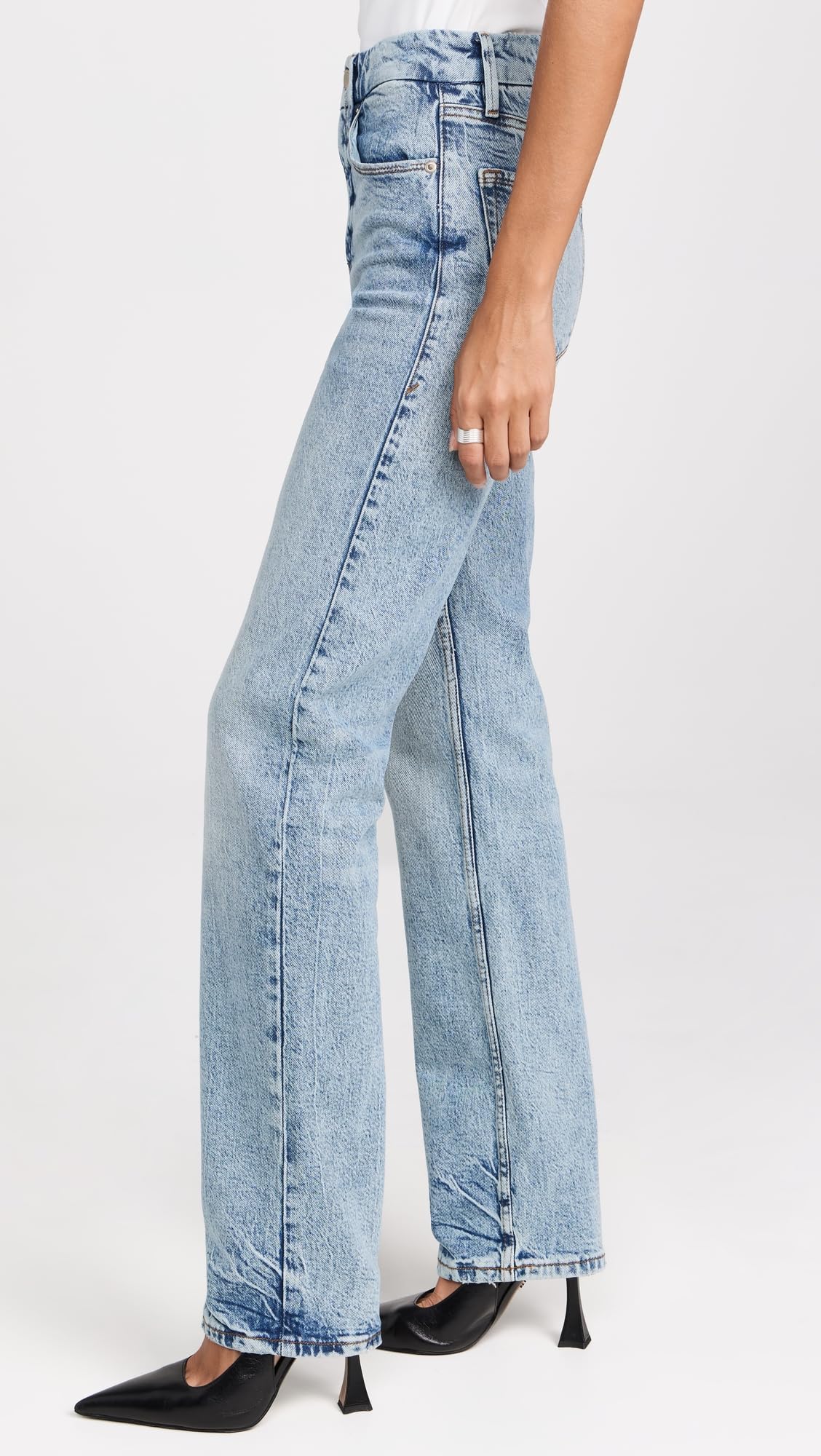 Good American Women's Good Icon Jeans - High Waist Skinny Denim Pants for Everyday Comfort & Style | Perfect for Work, Casual Outings & Date Nights