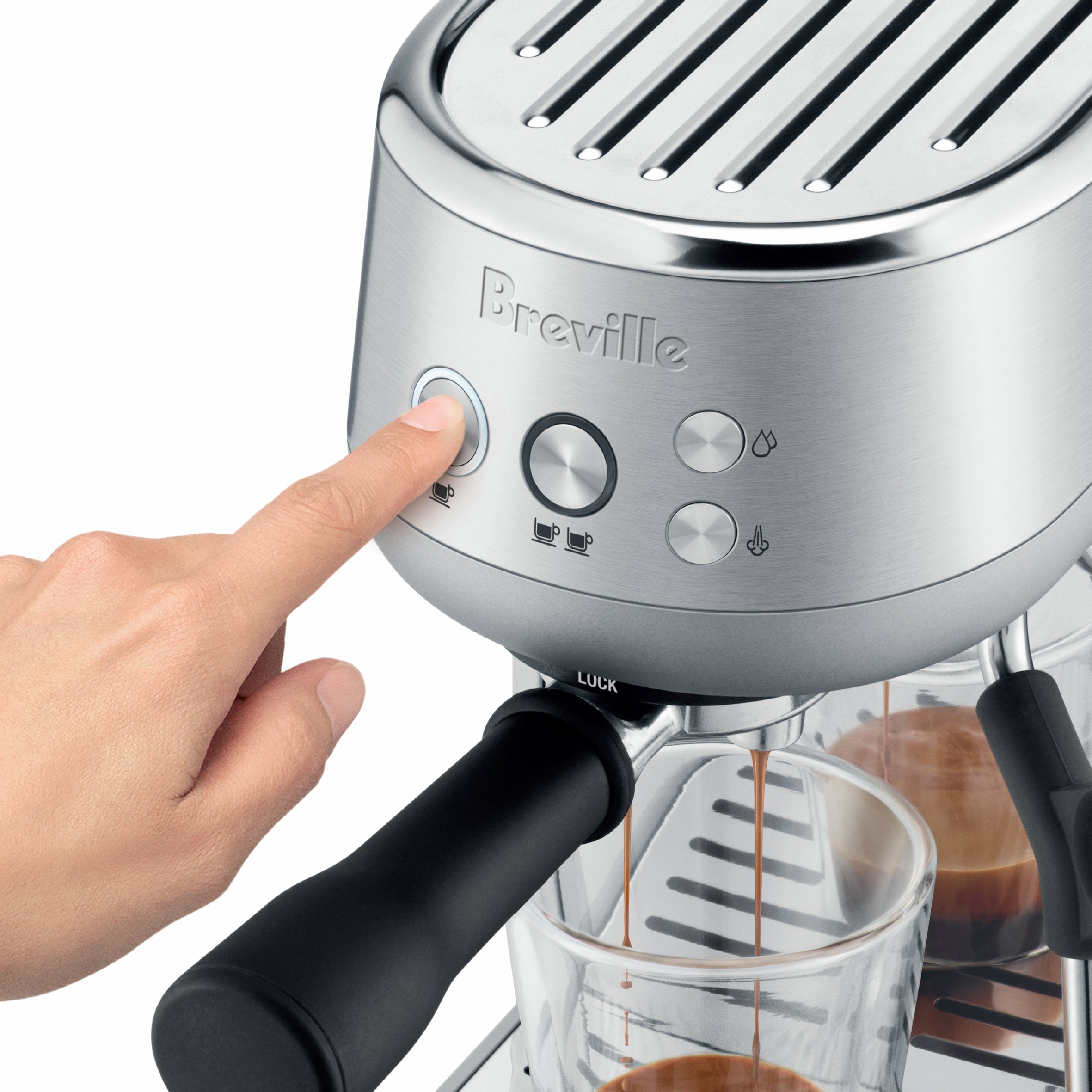 Breville Bambino BES450BSS1BUS1 Espresso Machine - Compact & Fast for Home Barista Coffee Lovers | Perfect for Small Kitchens & Morning Coffee Routines