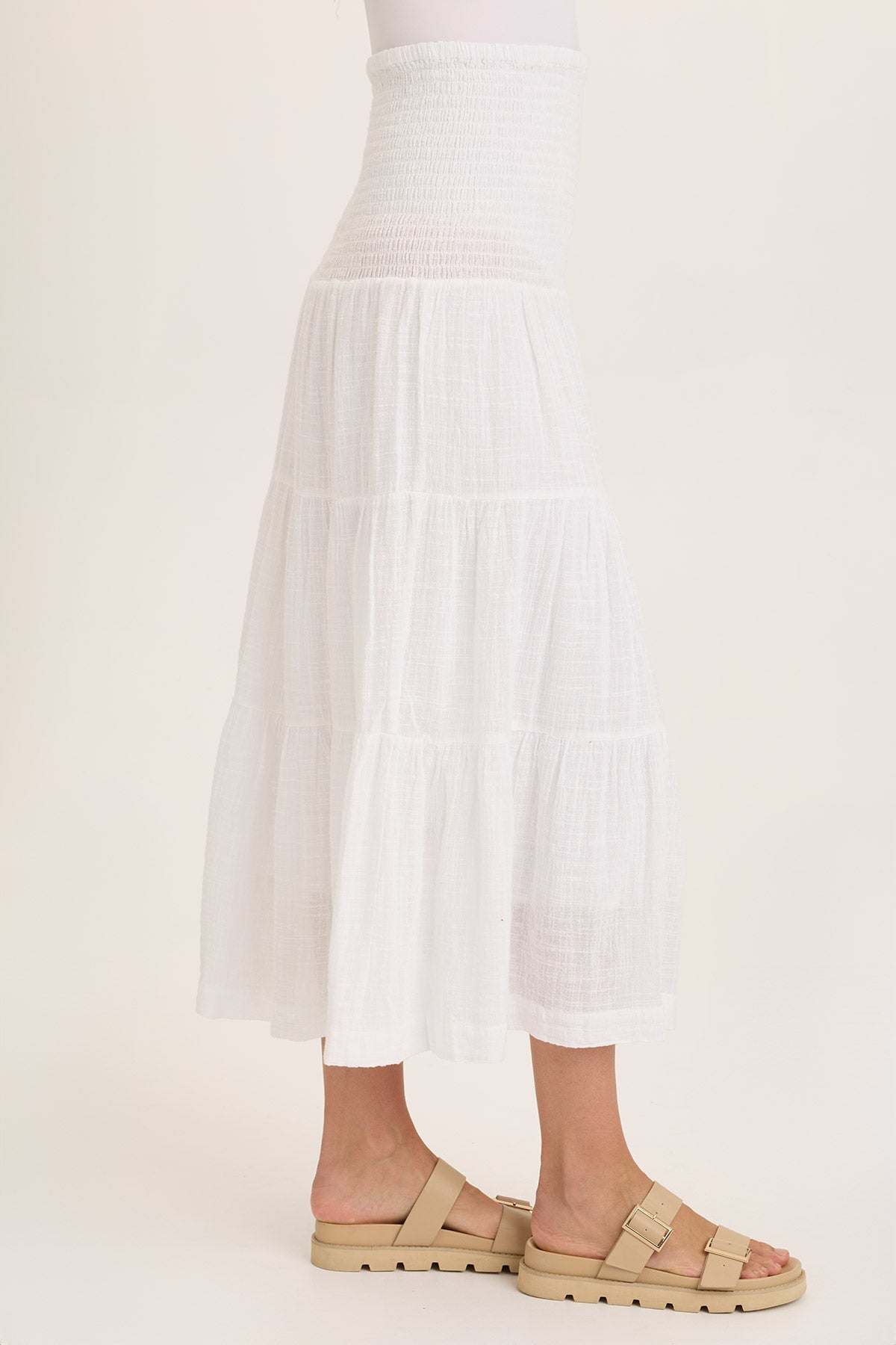 Paigene Flowy Gauze Tiered Skirt for Women - Boho Summer Beach Maxi Skirt | Perfect for Vacations, Music Festivals & Casual Outings