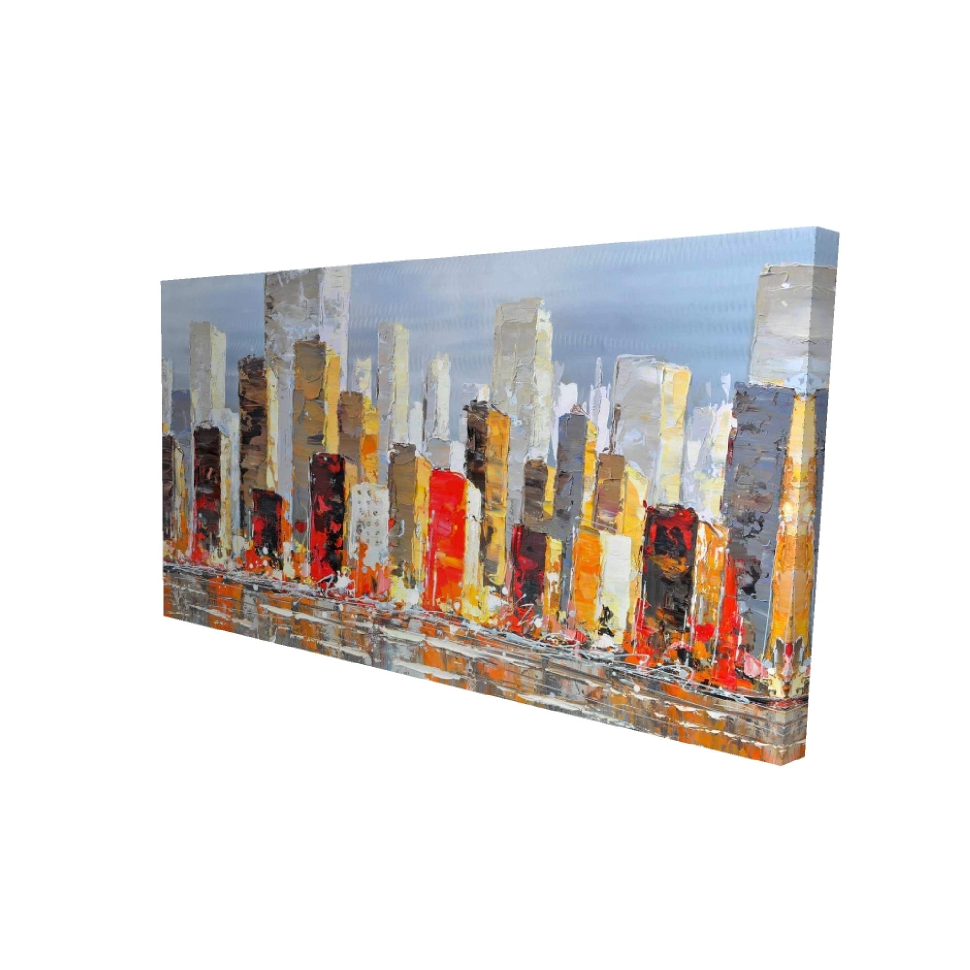 Colorful Buildings with Water Reflection Canvas Print - Stunning Wall Art for Living Room, Bedroom & Office Decor