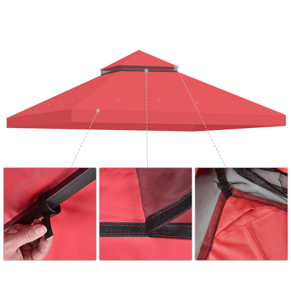 10x10ft 2 Tier Canopy Replacement Top for PETPVILIT Gazebo - Waterproof & UV Resistant - Perfect for Outdoor Parties, Camping, and Backyard Events
