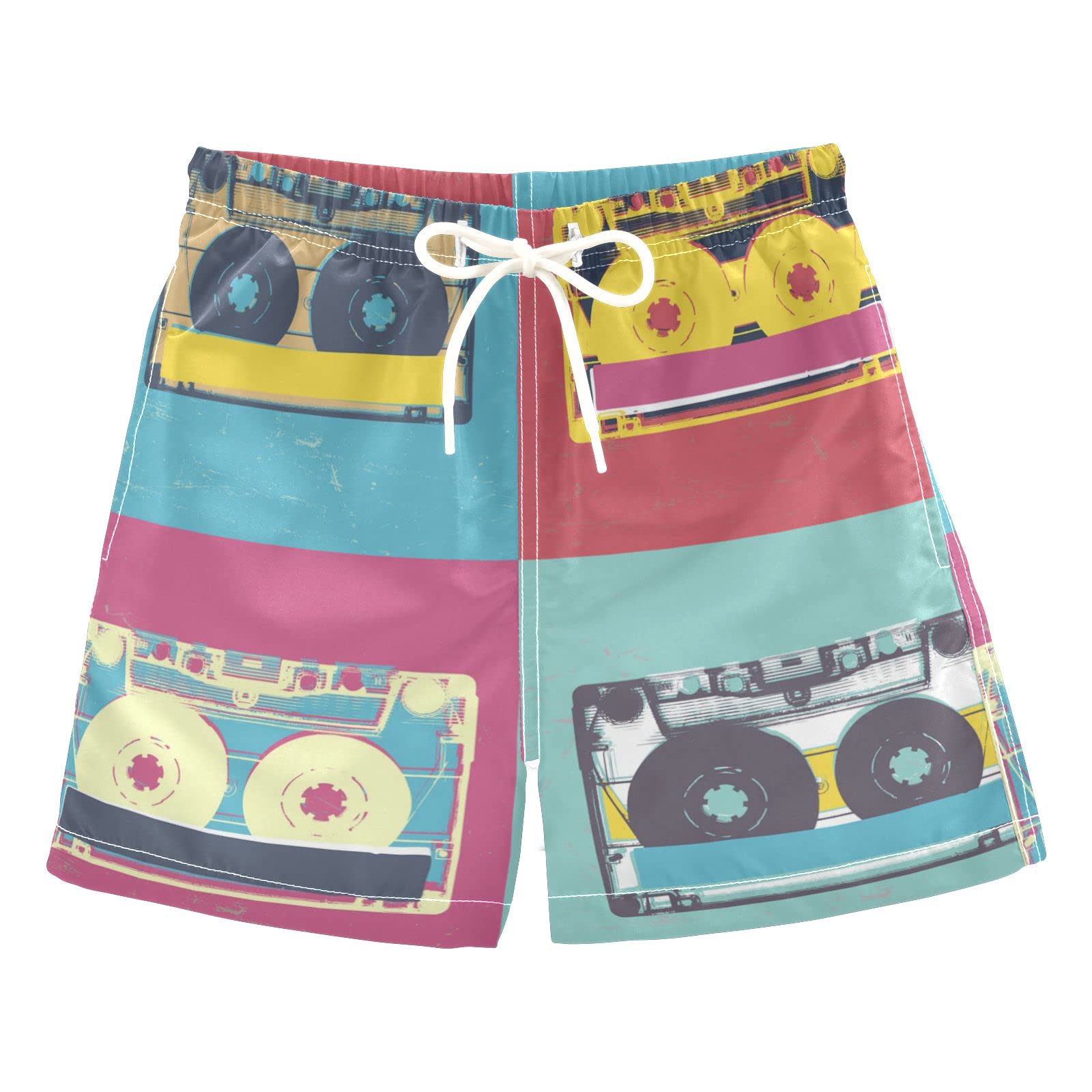 Retro Pop Art Swim Trunks for Boys - Beach & Surf Shorts