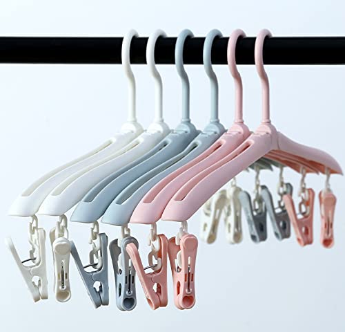 WOIWO 8-Pack Portable Folding Clothes Hangers - Space Saving Travel Hangers for Adults & Kids - Ideal for Hotels, Camping & Dorm Rooms