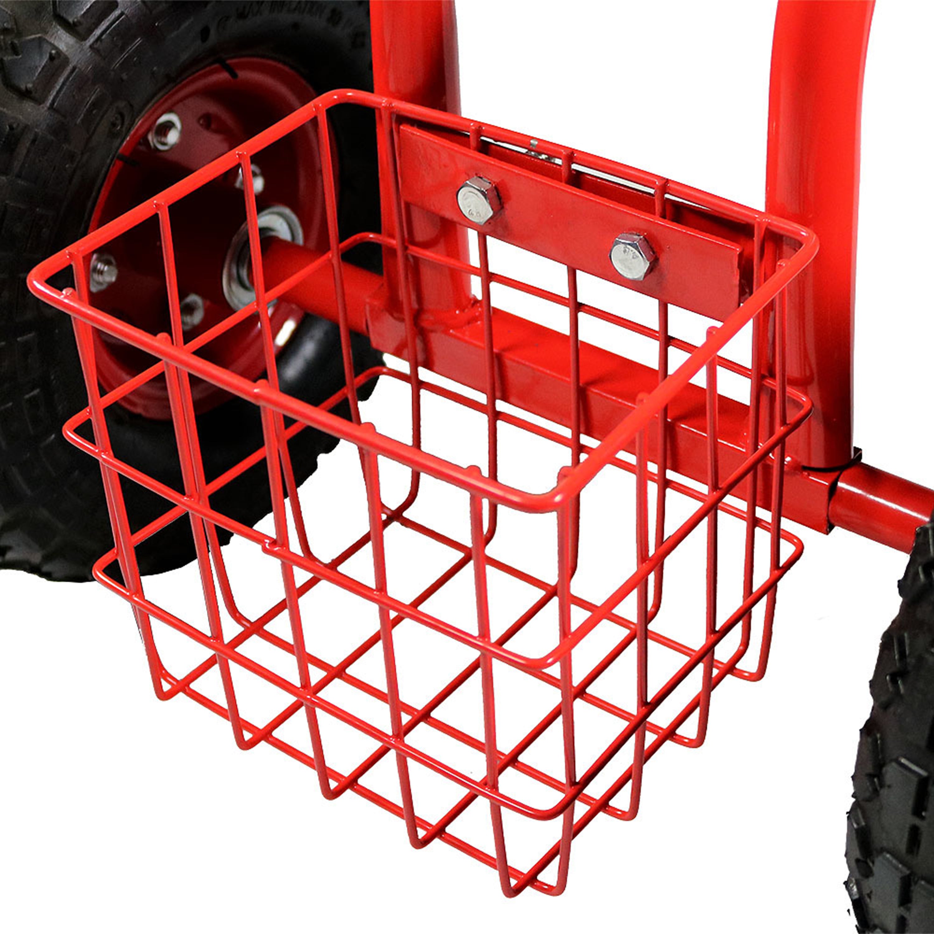 Sunnydaze Heavy Duty Rolling Garden Cart with Steering Handle & Swivel Seat - Perfect for Outdoor Gardening, Yard Work, and Home Organization