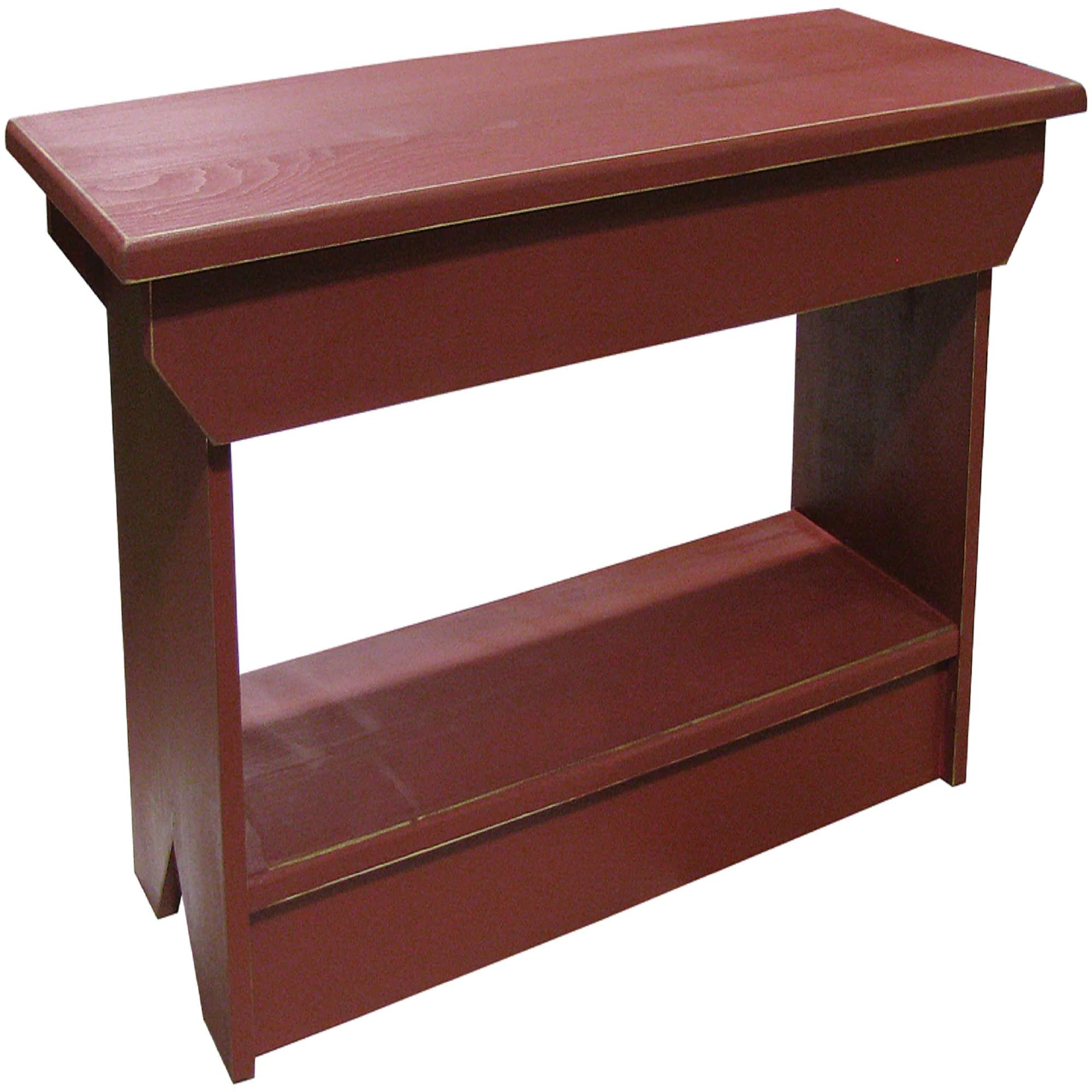 Distressed Berry Red Modern Coffee Table Bench - 3 Foot Rustic Wooden Sofa Table with Storage | Perfect for Living Room, Entryway, or Bedroom Decor