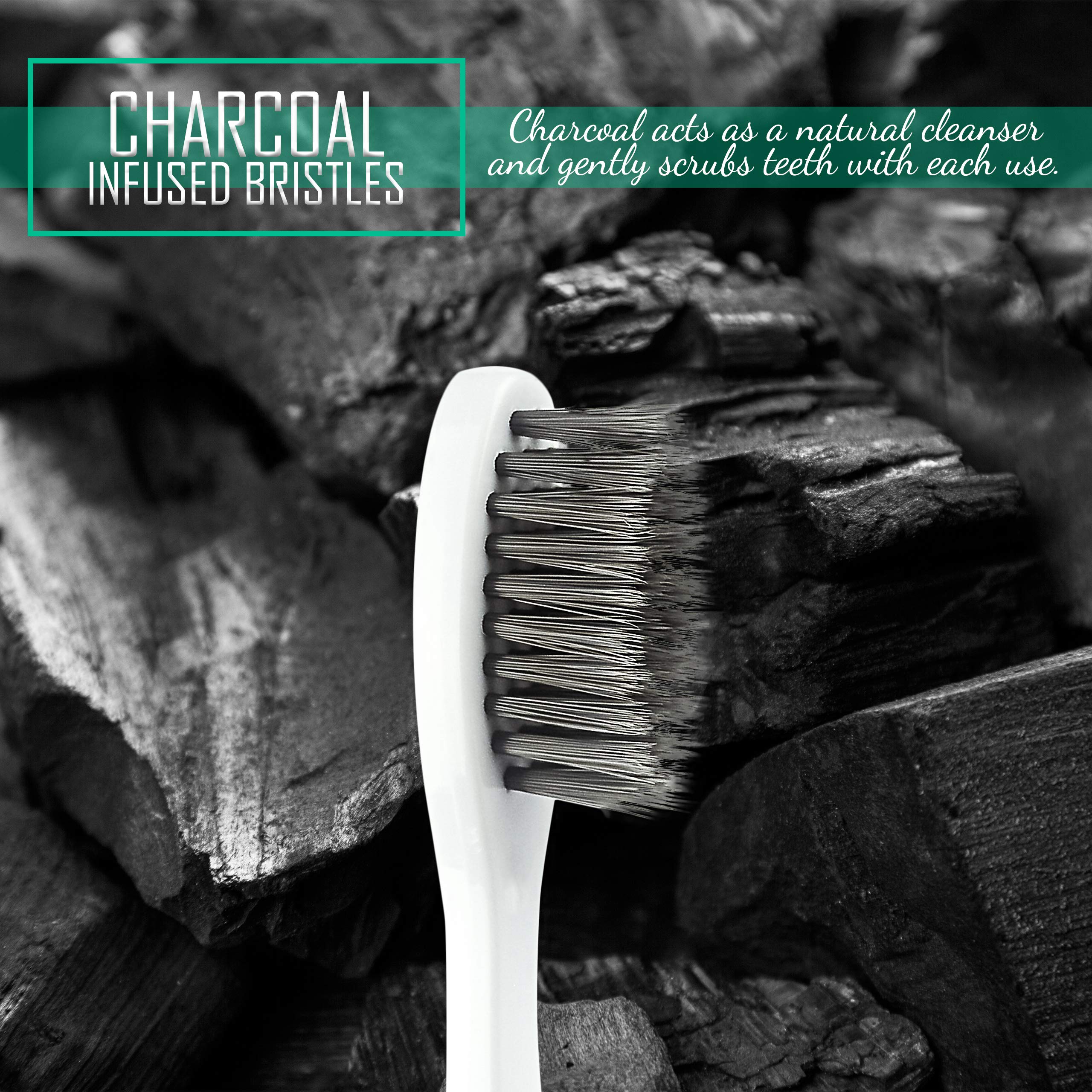 Lingito Travel Toothbrush 6-Pack - Foldable Toothbrush with Built-in Cover, Soft Charcoal Bristles | Compact & Portable for Hiking, Camping, Business Trips | Perfect for Travel, Gym, Office & Emergency Kits