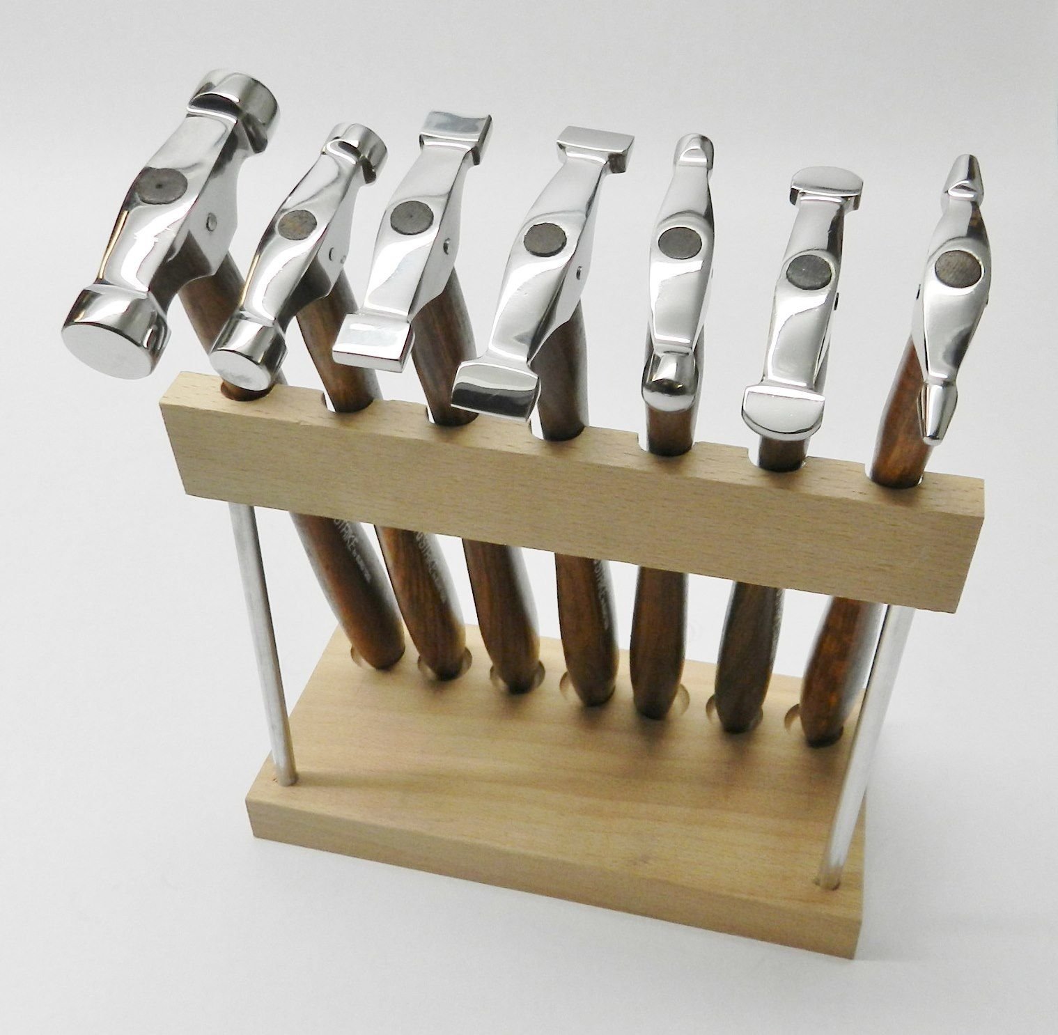 7-Piece Mini Hammer Set with Stand for Jewelry Making, Metalsmithing, Metal Forming & Shaping - Perfect for DIY Crafts, Jewelry Repair & Small Metal Projects by JTS