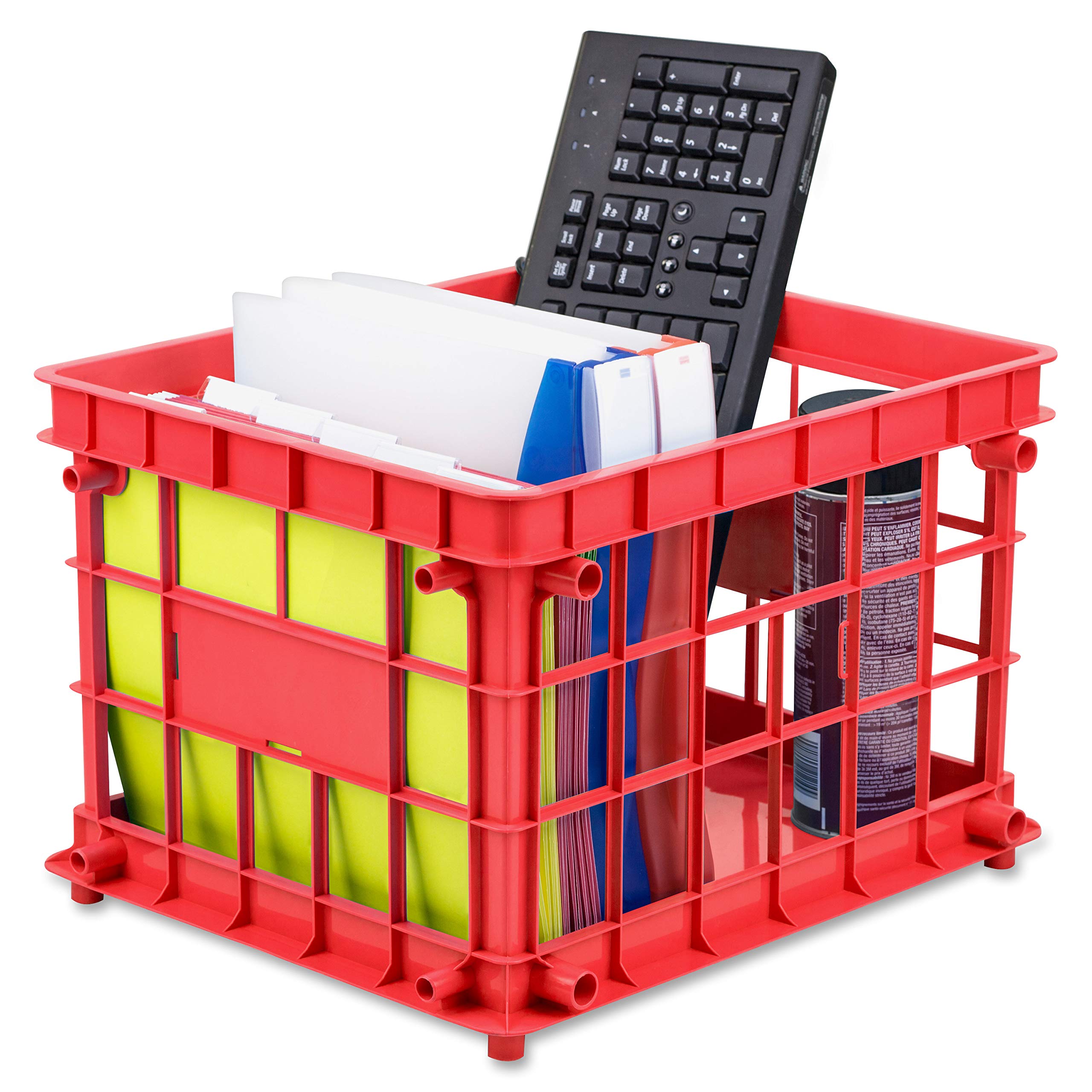 Storex STX61473U03C Storage Bins & Organization Solutions - Durable Plastic Stackable Containers for Home, Office & Closet Organization