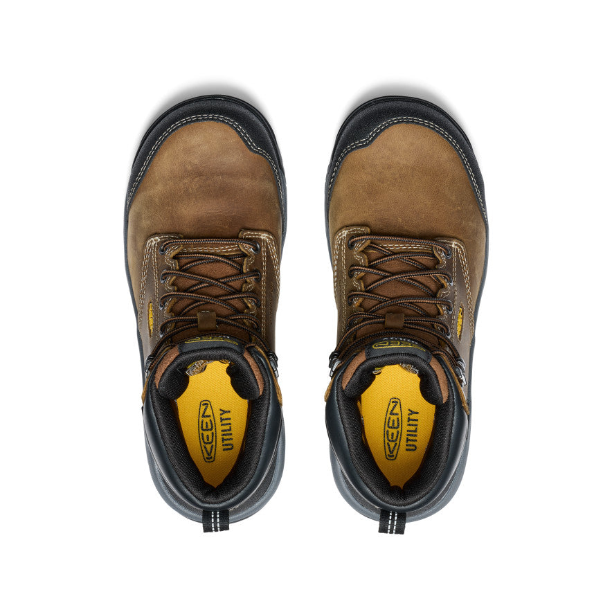 Women's Evanston 6 Waterproof Work Boots with Carbon Toe - Bison/Black - Slip Resistant Safety Shoes for Construction & Outdoor Work