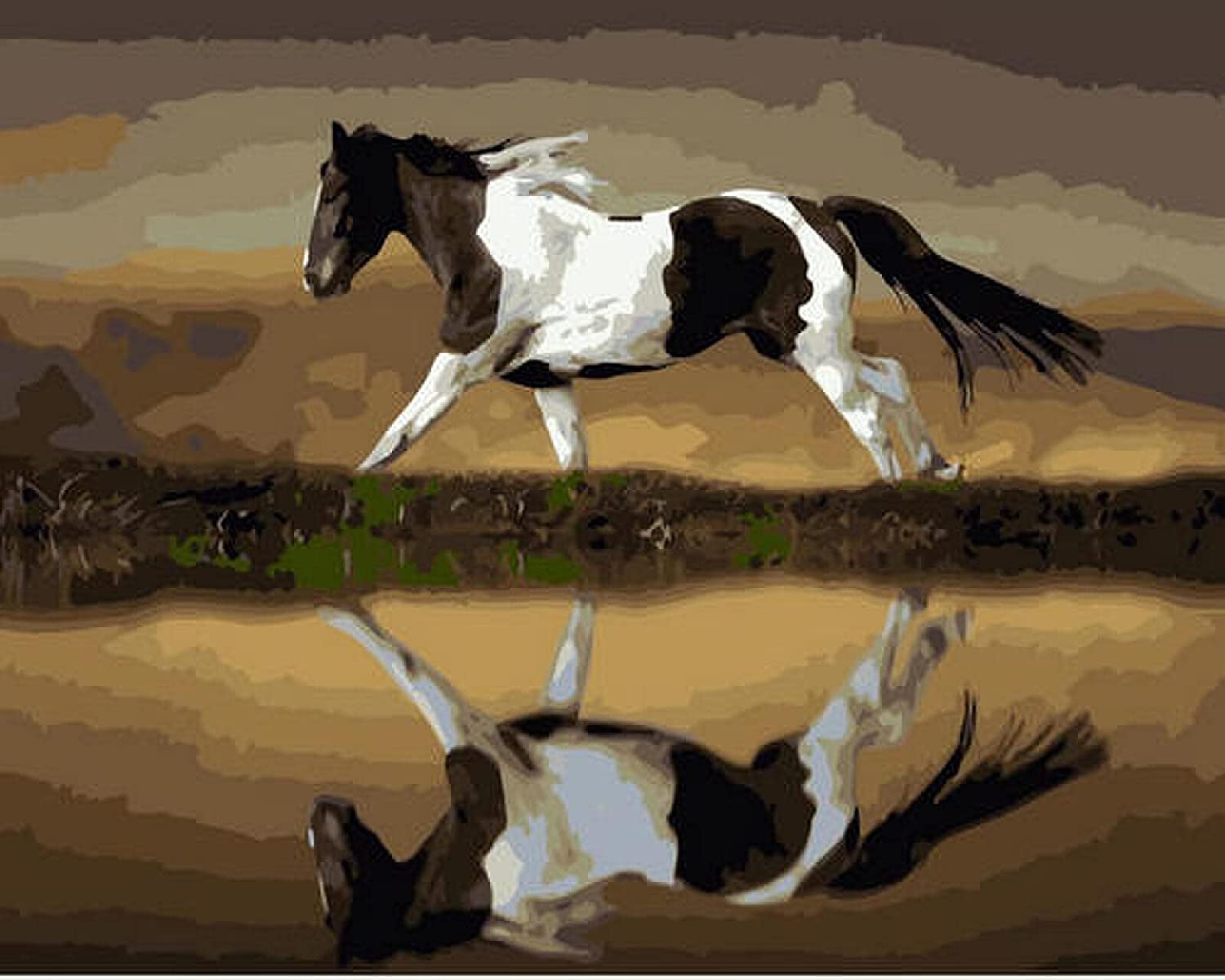 5D DIY Mustang Horse Diamond Painting Kit for Kids - 8x12 Inch Rhinestone Crystal Embroidery Art | Creative Craft for Home Decor, Wall Art, Bedroom & Bathroom Decoration | Perfect Gift for Arts & Crafts Lovers