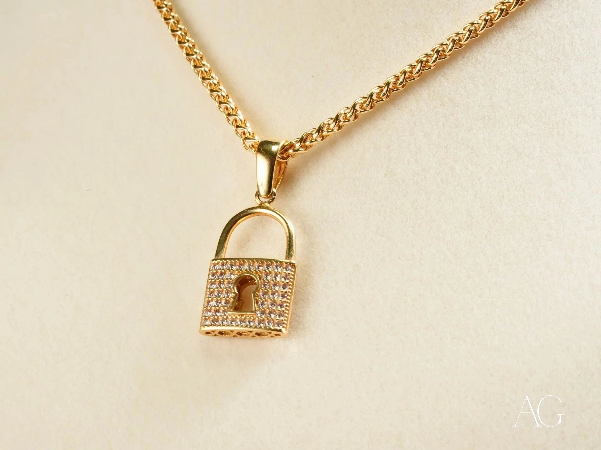 Golden Lock Pendant Necklace - Elegant Jewelry for Women, Men & Teens | Perfect for Gifts, Parties & Everyday Wear