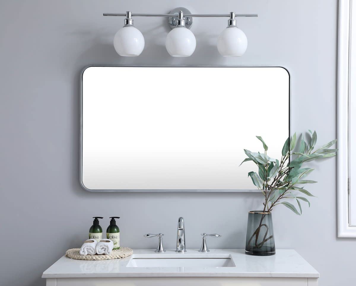 Elegant Brass Rectangular Mirror 24x40 - Home Decor & Bathroom