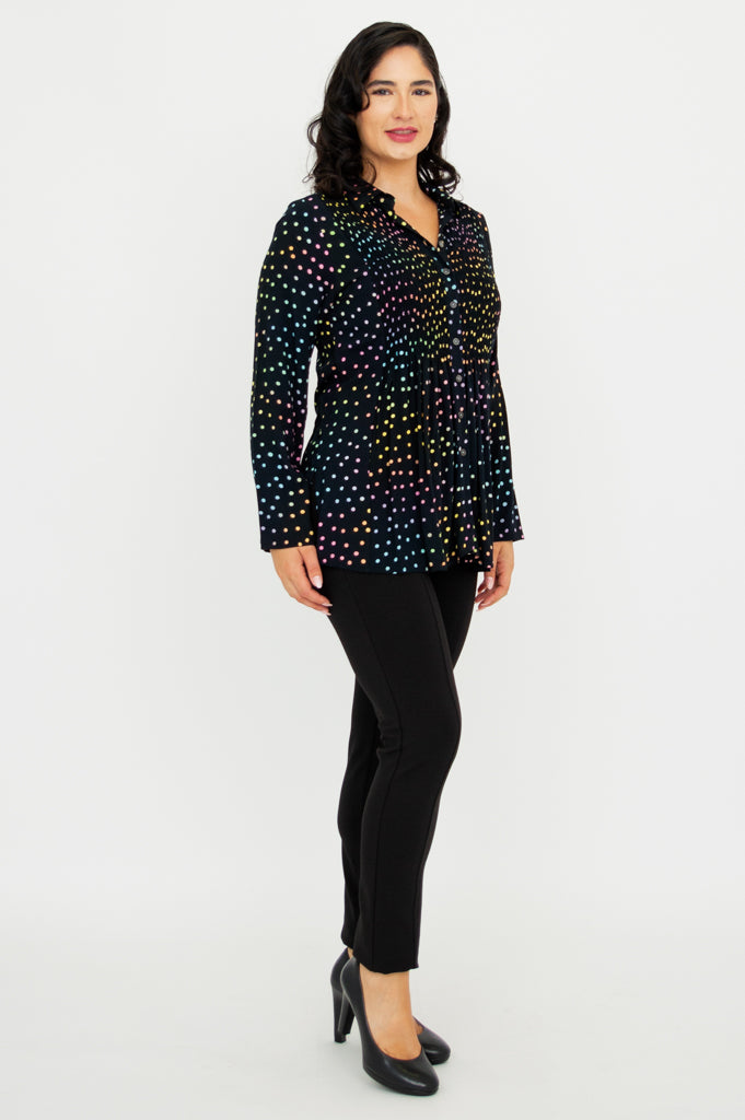 Cindy Long Sleeve Blouse in Rainbow Colors - Perfect for Casual Wear, Office Outfits & Special Occasions