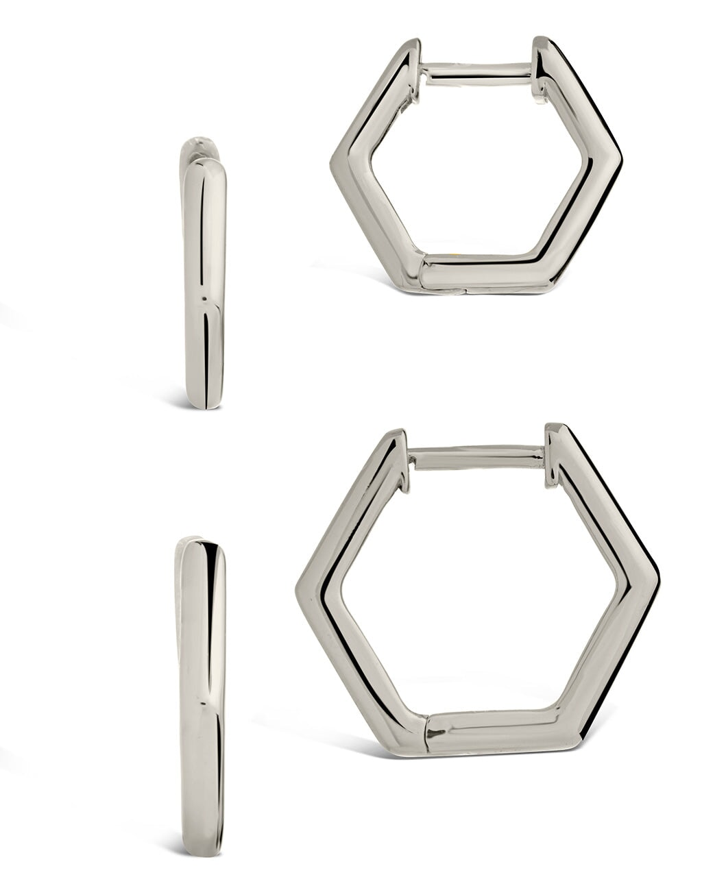 Emmy Geometric Hoop Earrings Set of 2 - Trendy Gold & Silver Minimalist Dangle Earrings for Women | Perfect for Everyday Wear, Parties & Gifts