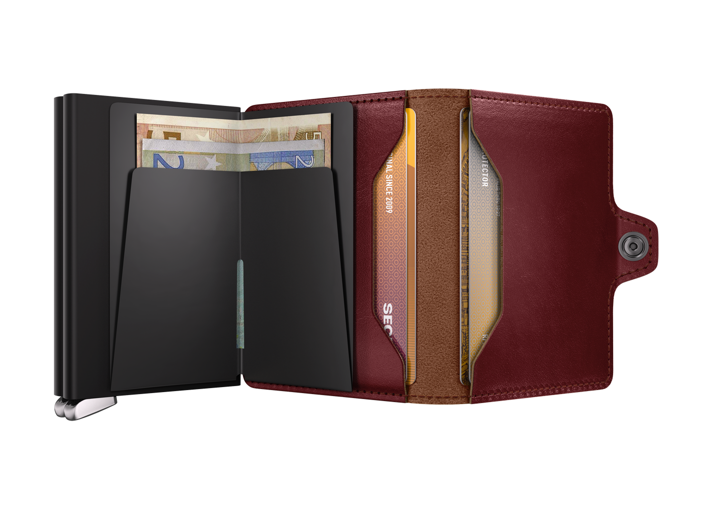 SECRID Premium Twinwallet in Basco Brown - RFID Blocking Leather Wallet for Men & Women - Perfect for Travel, Business & Everyday Use