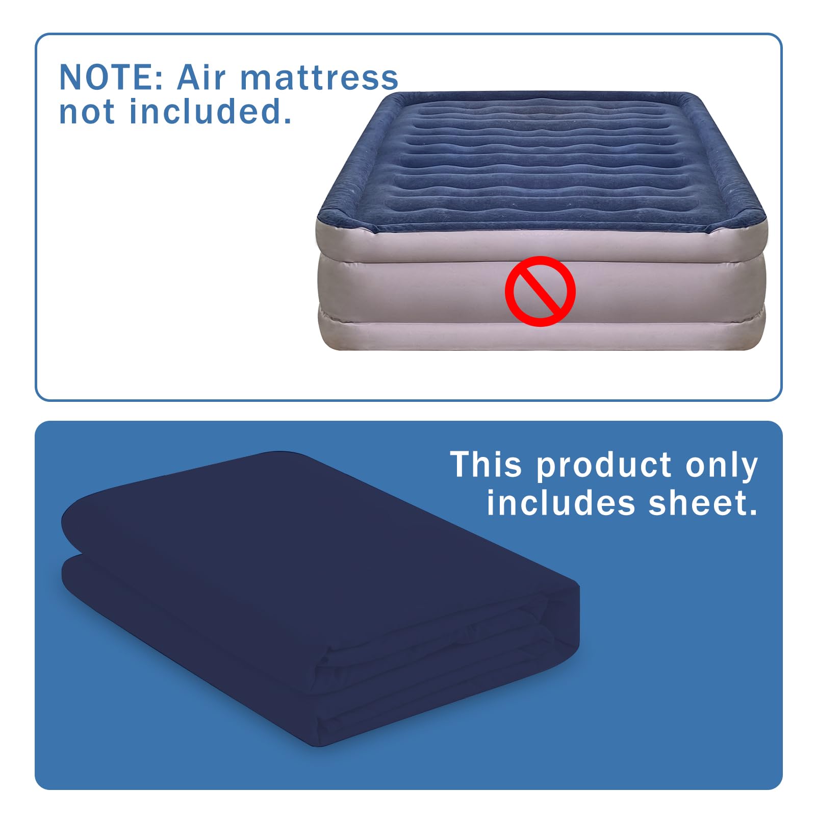 Premium Bedecor Air Mattress Sheets - Super Soft & Breathable Twin Size Fitted Sheet with Deep Pocket (Up to 21