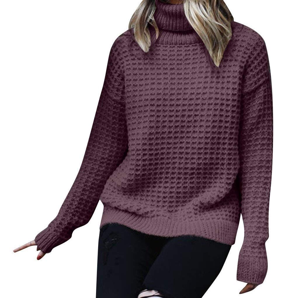 Eduavar Women's Chunky Knit Oversized Turtleneck Sweater - Casual Long Sleeve Pullover Top for Fall & Winter | Cozy Office Wear, Weekend Outfits, and Holiday Fashion