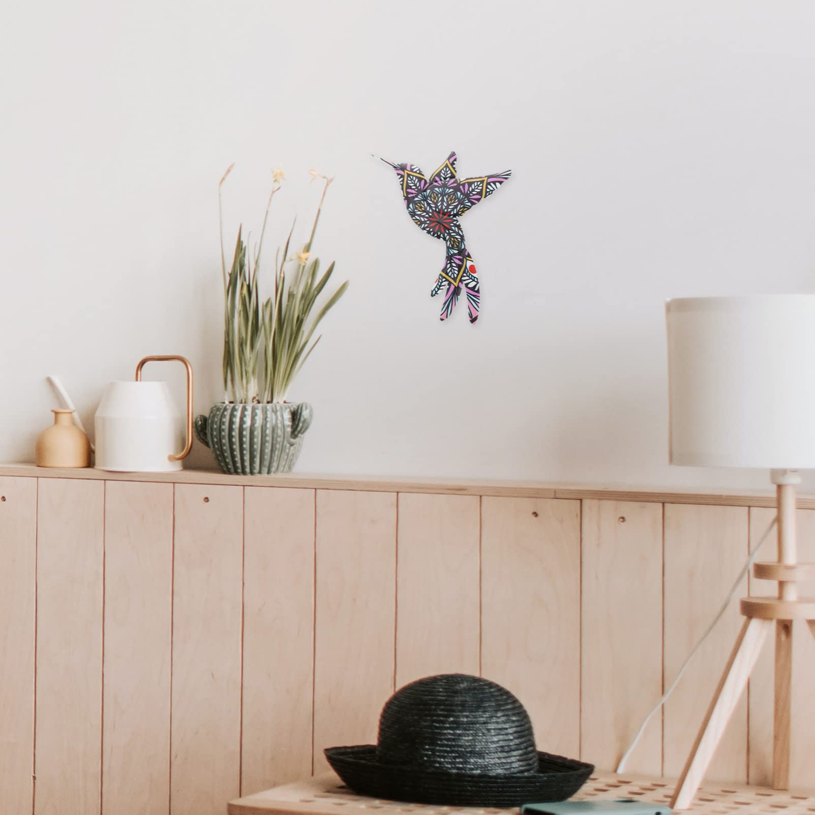 Handcrafted Metal Hummingbird Wall Art - Outdoor Garden Sculpture & Indoor Home Decor for Patio, Fence, Bedroom, Living Room | Rust-Resistant Bird Wall Hanging for Backyard, Deck & Housewarming Gifts