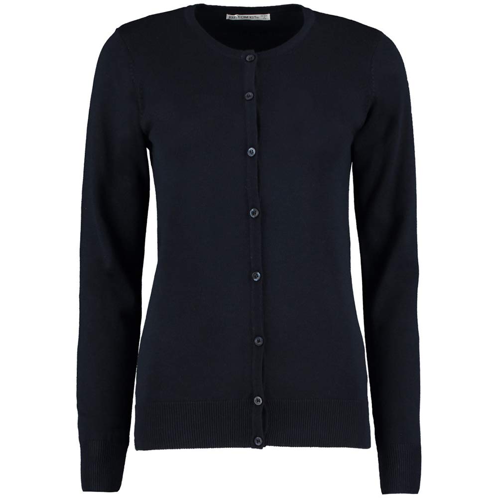 Women's Black Round Neck Cardigan Sweater - Soft Knitwear for Ladies (Size 10 US) - Perfect for Office, Casual Outfits & Fall Layering