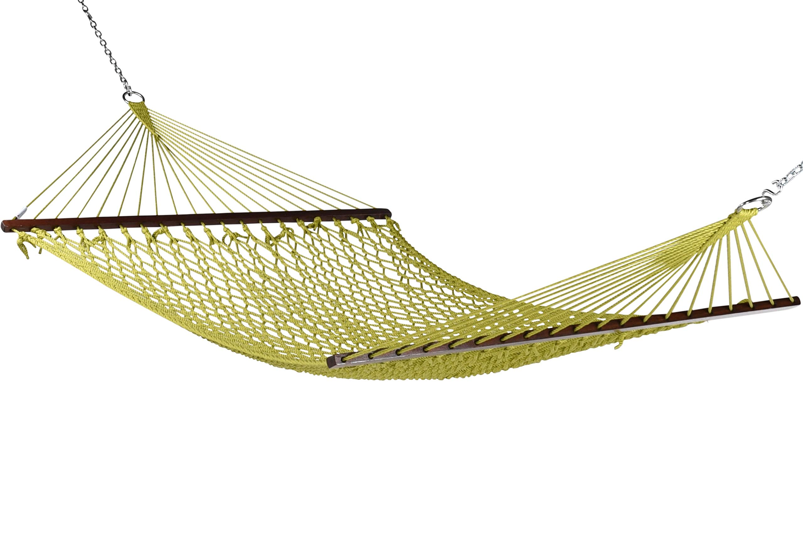 Premium Olive Rope Hammock with Black Tri-Beam Stand - Heavy Duty Outdoor Hanging Bed for Patio, Backyard, Beach & Camping Relaxation