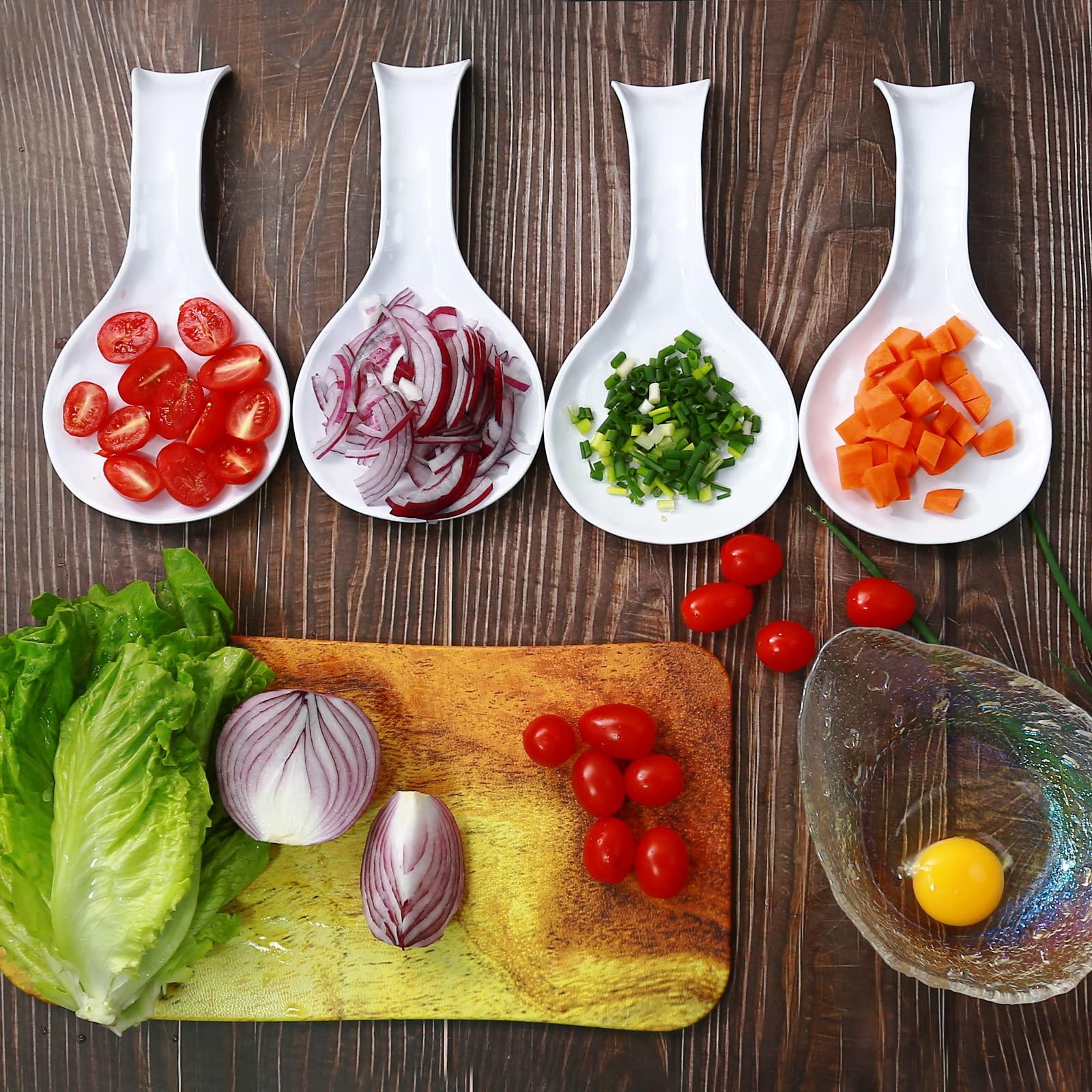 Modern Farmhouse White Melamine Spoon Rest for Kitchen Counter - Large Utensil Holder for Stove Top, Spatula Rest, Kitchen Accessories, Perfect for Cooking, Baking, and Meal Prep