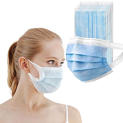 GreatDio® 900-Pack 3-Ply Disposable Face Masks with Soft Ear Loops - 98.5% BFE & 94.5% PFE - Adjustable Nose Wire (Blue) - Ideal for Daily Protection, Travel, Work & Public Safety