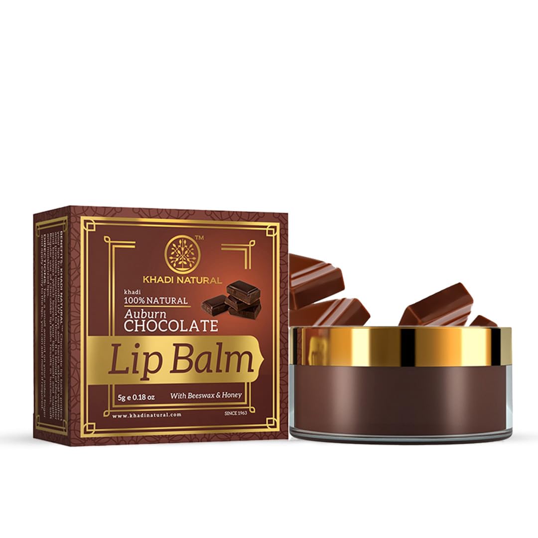 KHADI NATURAL Chocolate Lip Balm with Beeswax & Honey - Moisturizing & Nourishing - 5g (Pack of 2) - Perfect for Dry Lips, Winter Care & Daily Hydration