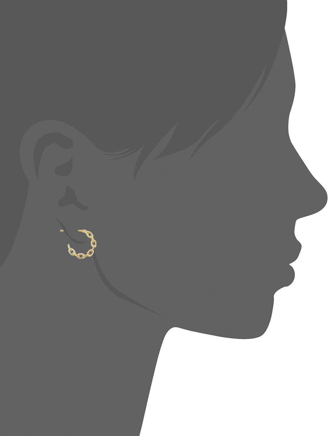 10k Yellow Gold Oval Link Open Hoop Earrings for Women - Minimalist Dainty Everyday Jewelry - Perfect for Work, Date Night & Special Occasions