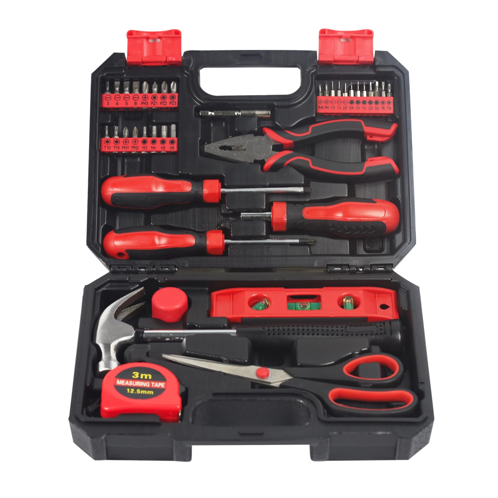 38-Piece Home & Garage Tool Set with Portable Storage Box - Essential DIY Repair Kit for Daily Maintenance, Office, Car, and Household Projects