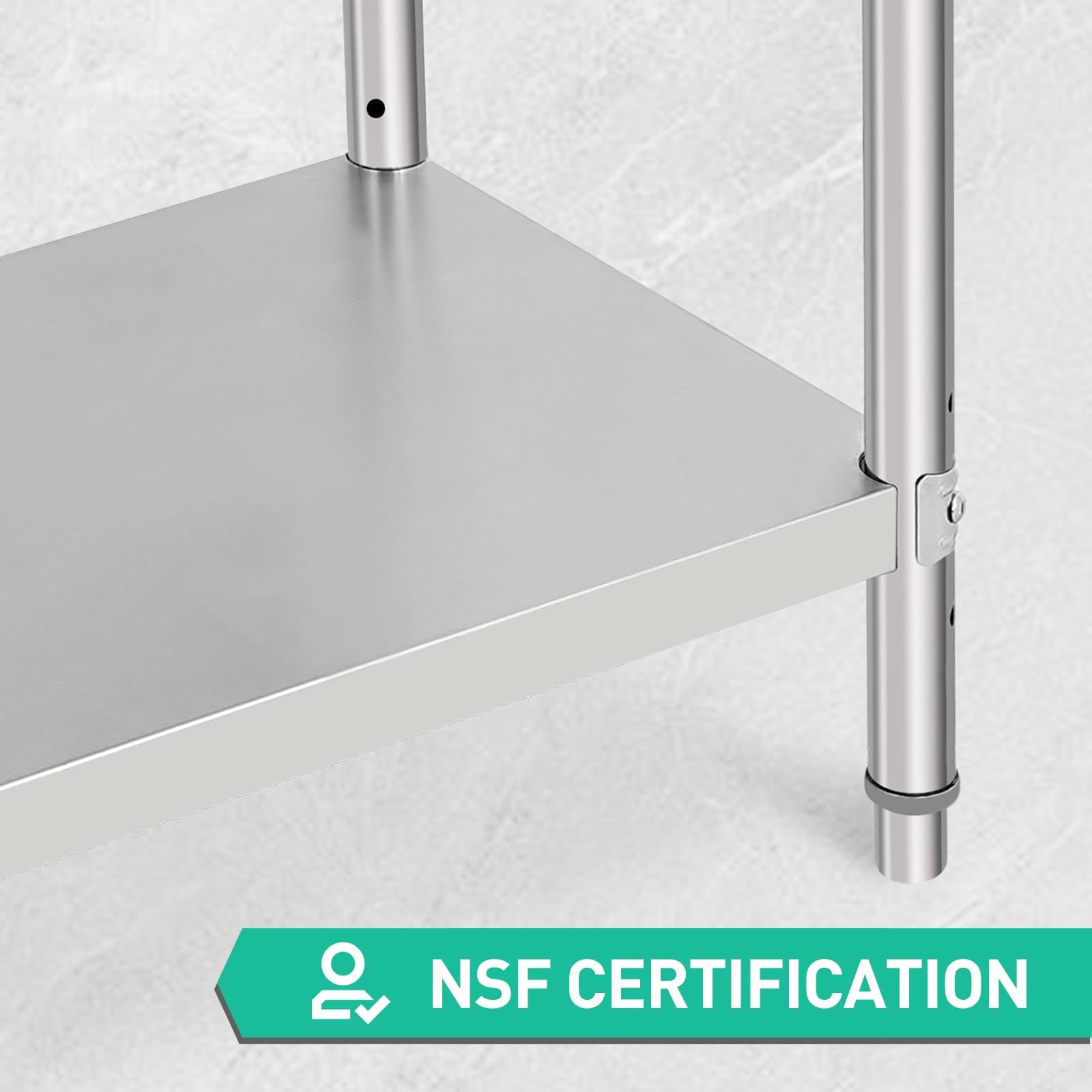 Stainless Steel Commercial Prep Table 36x24x35 Inches - NSF Certified Metal Kitchen Work Table for Restaurant, Home & Hotel Use - Ideal for Food Prep, Cooking & Serving