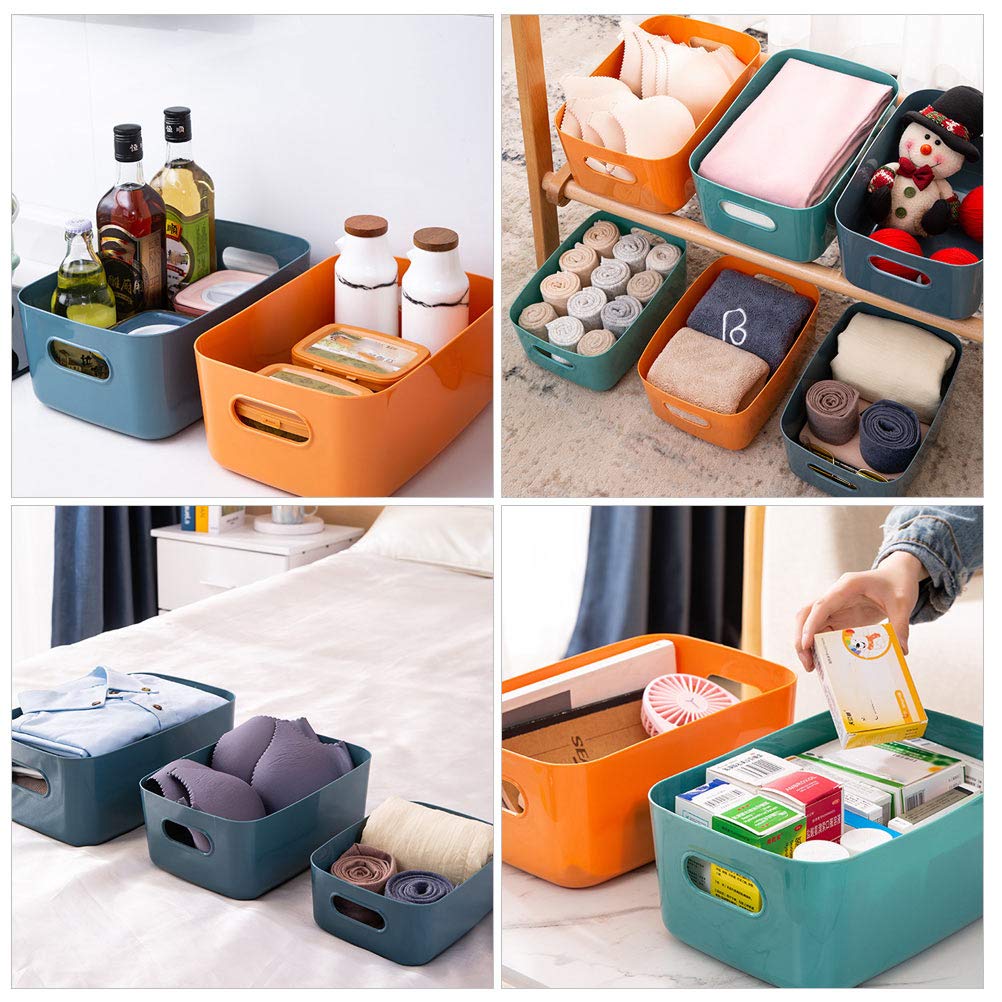 6-Piece Plastic Storage Baskets Organizer Set - Underwear, Sundries & Desk Drawer Organizer | PVC Closet & Dressing Table Storage Bins for Home & Office Organization