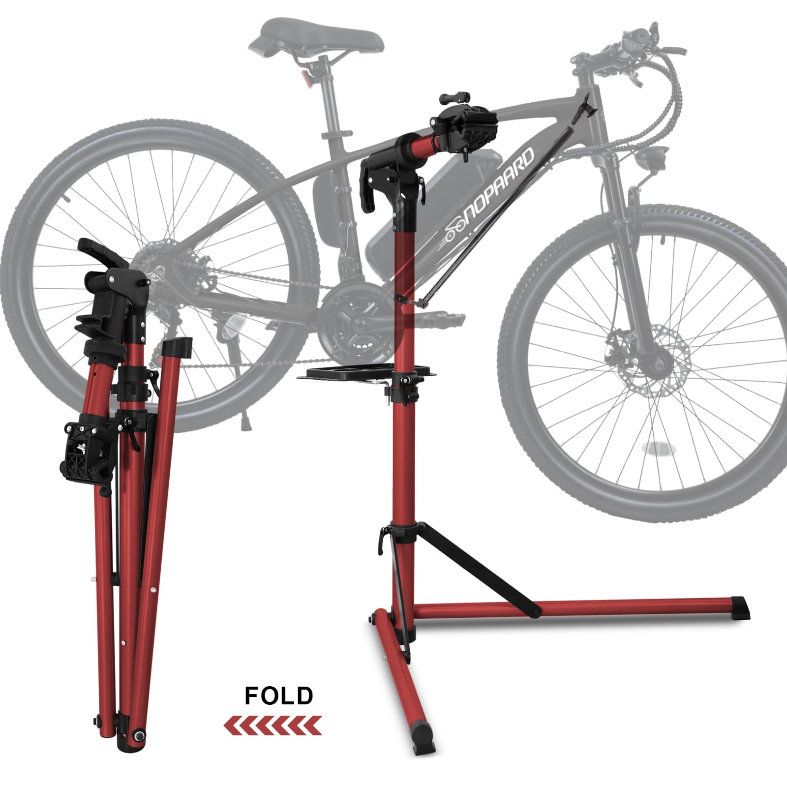Heavy Duty Electric Bike Repair Stand - 110 lbs Capacity, Portable Aluminum Bicycle Maintenance Workstand for E-Bikes, Mountain Bikes & Road Bikes | Perfect for Home Garage, Bike Shops & Outdoor Repairs