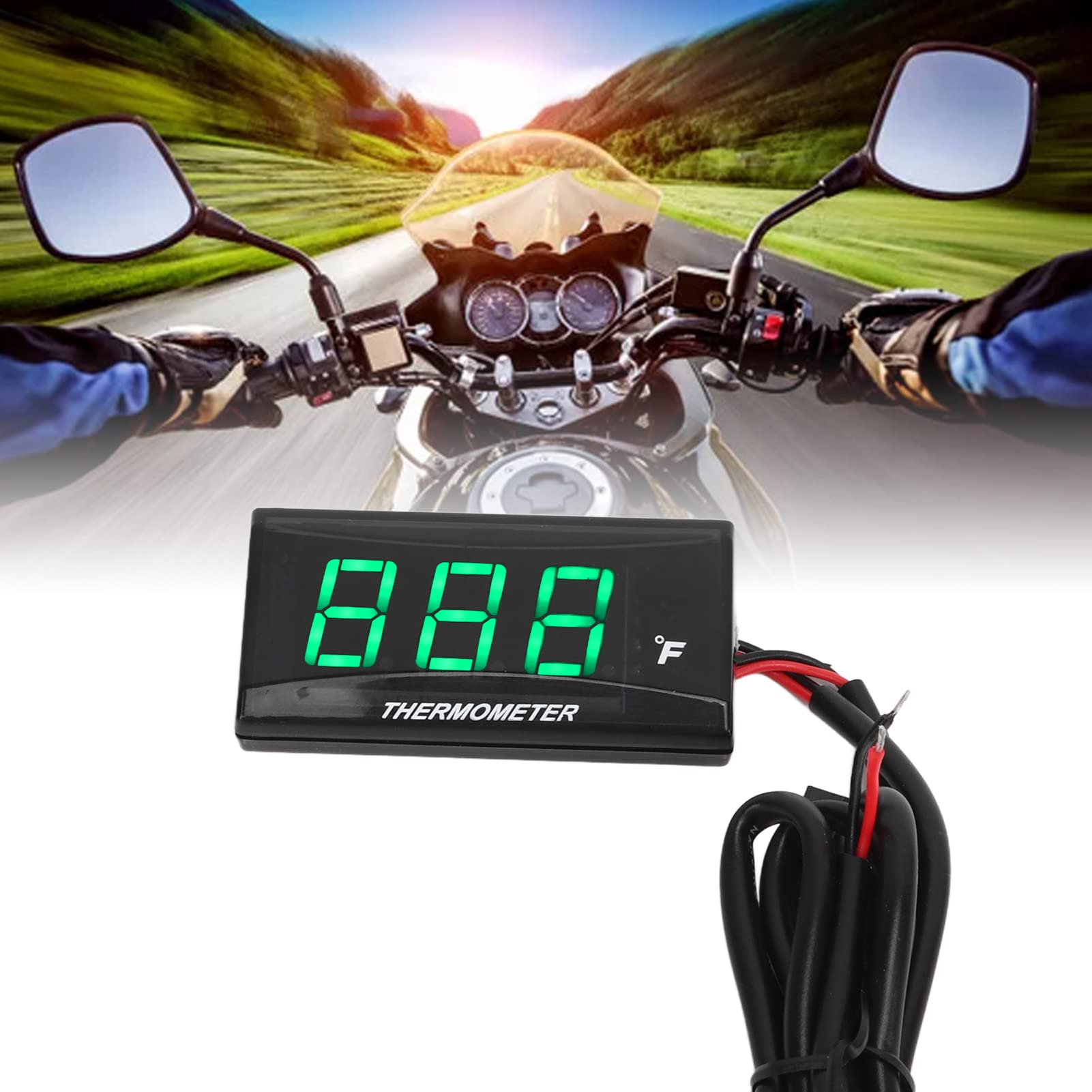 Universal 12V Motorcycle Water Temp Gauge - Ultra Thin LCD for Bike Mods & Racing