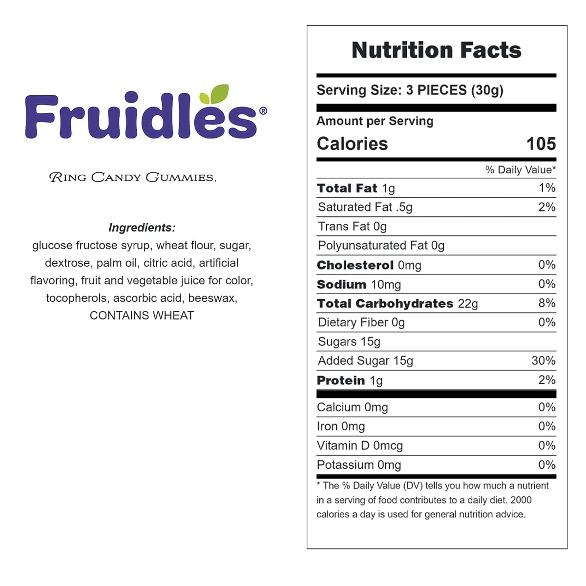 Fruidles Ring Candy Gummies - 24 Pack of Assorted Fruit Flavored Chewy Rings | Perfect for Birthday Parties, Halloween Treats & Kids Snacks