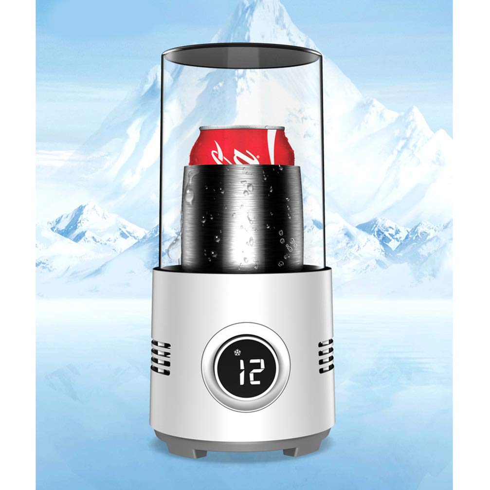 Hemoton Electric Cooling Mug - Smart Refrigerated Coffee Cup for Office & Home, Keeps Beverages Cold for Hours, Perfect for Coffee, Tea, Baby Milk & Drinks - White (1 Pack)