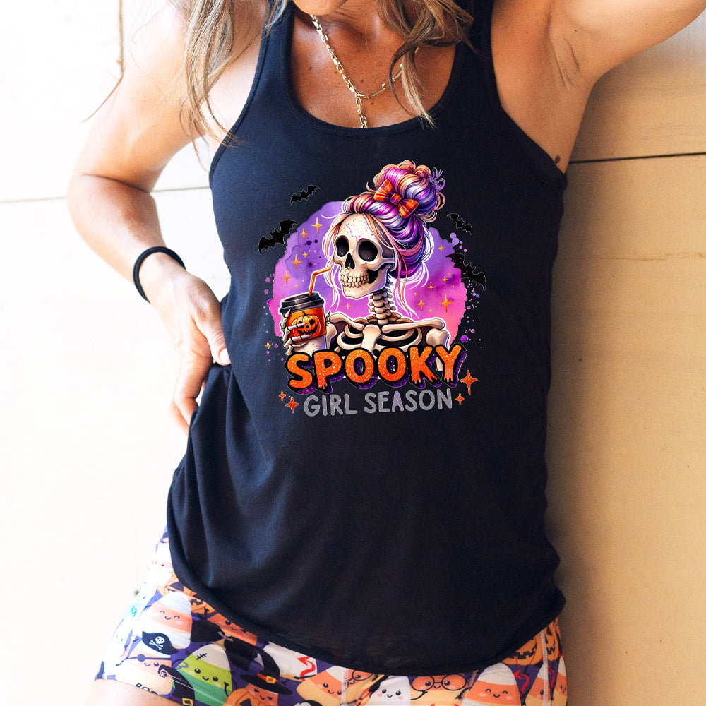 Spooky Girl Season Halloween T-Shirt - Cute & Trendy Fall Shirt for Women | Perfect for Halloween Parties, Pumpkin Patch & Autumn Outfits