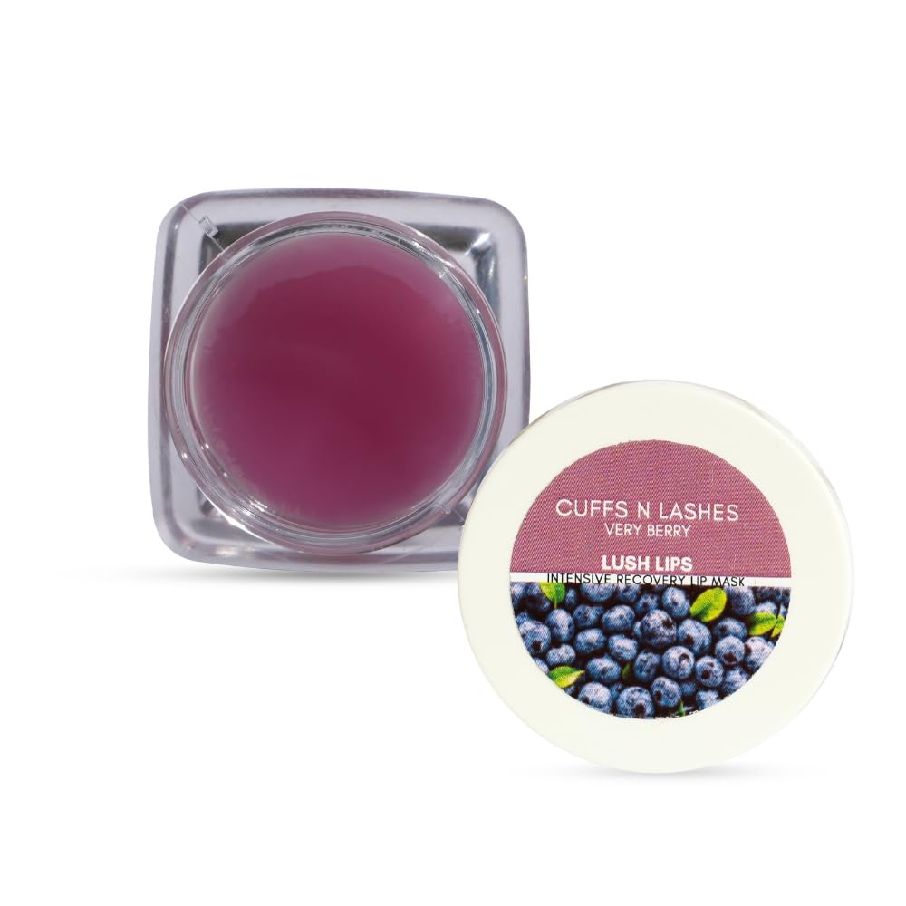 Cuffs N Lashes Lush Lips Intensive Recovery Mask - Very Berry | Overnight Lip Repair Mask for Dry, Chapped Lips | Paraben-Free, Enriched with Vitamin E, Shea Butter & Castor Seed Oil | Perfect for Winter Care & Nighttime Hydration