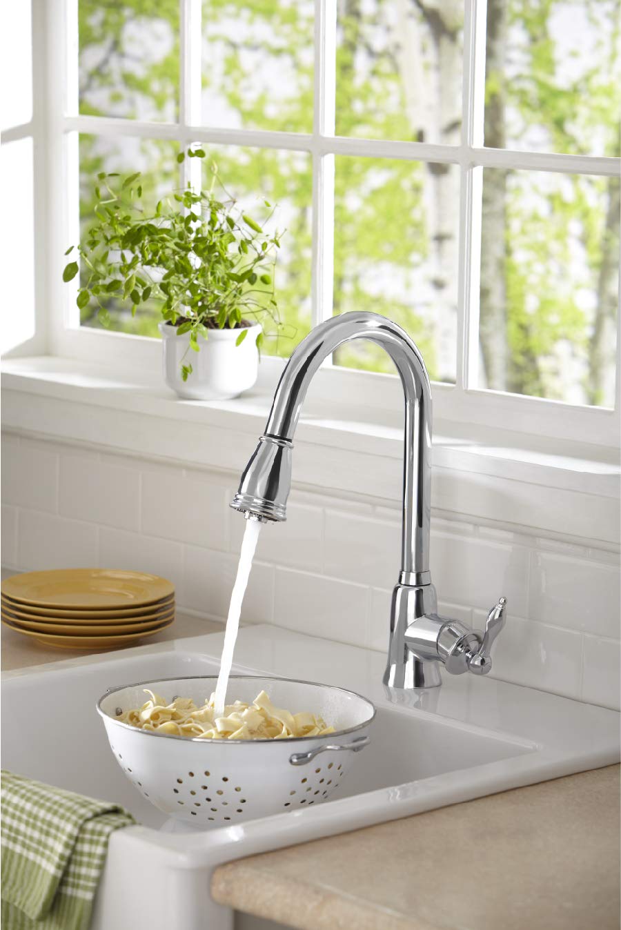 Danze D454510 Prince Single Handle Pull-Down Kitchen Faucet in Chrome - Modern Touchless Design for Easy Cooking & Dishwashing