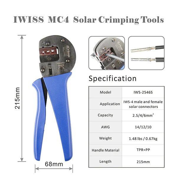 Solar Panel Installation Tool Kit - Solar Crimper, Wire Cutter, Stripper & Spanners for DIY Solar Projects | Perfect for Home Solar System Setup & Maintenance