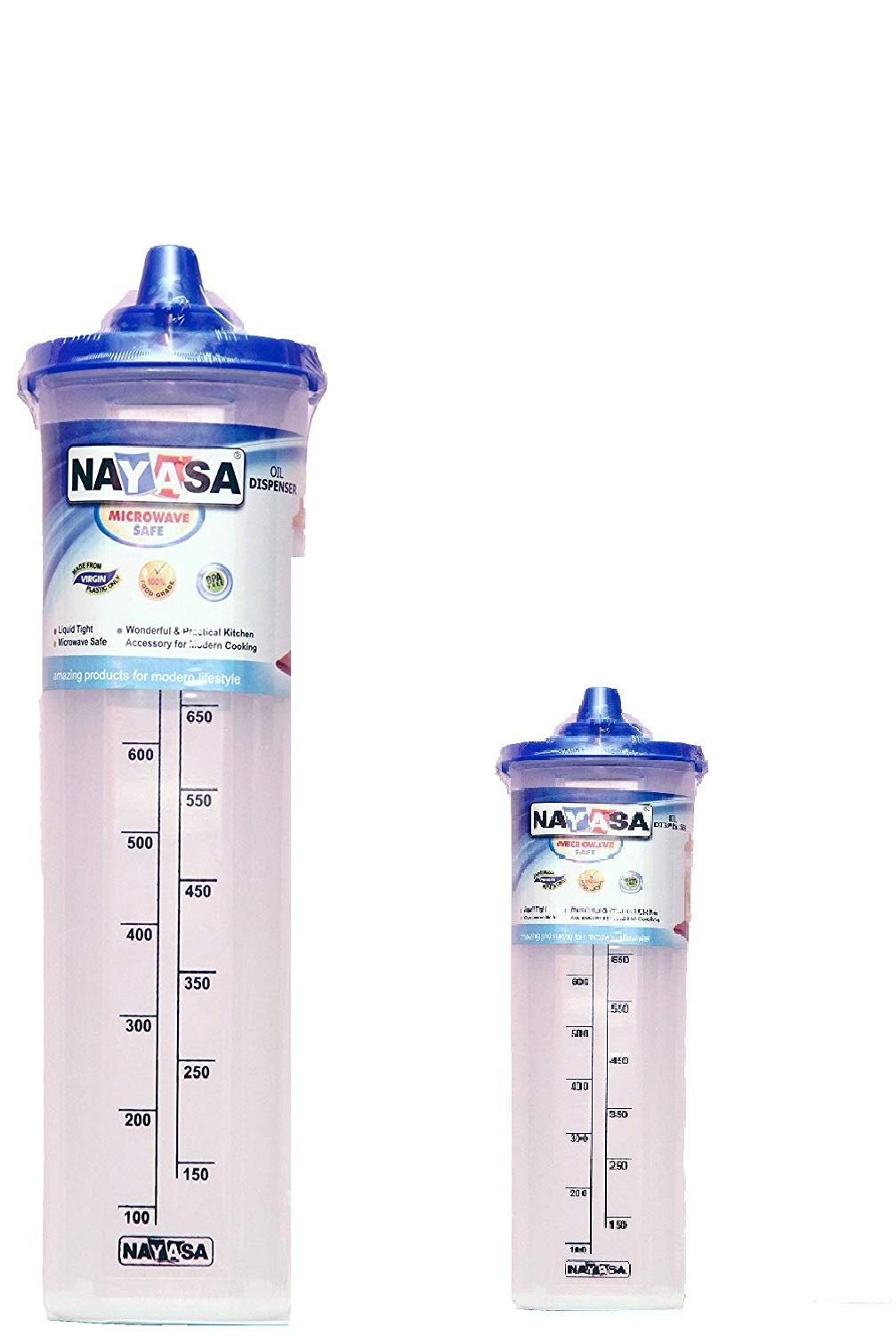 Premium Plastic Oil Dispenser Set - 1000ml & 600ml (2-Pack) | Multicolor Kitchen Oil Bottles for Cooking, Salad Dressing & Baking | BPA-Free, Durable & Leak-Proof