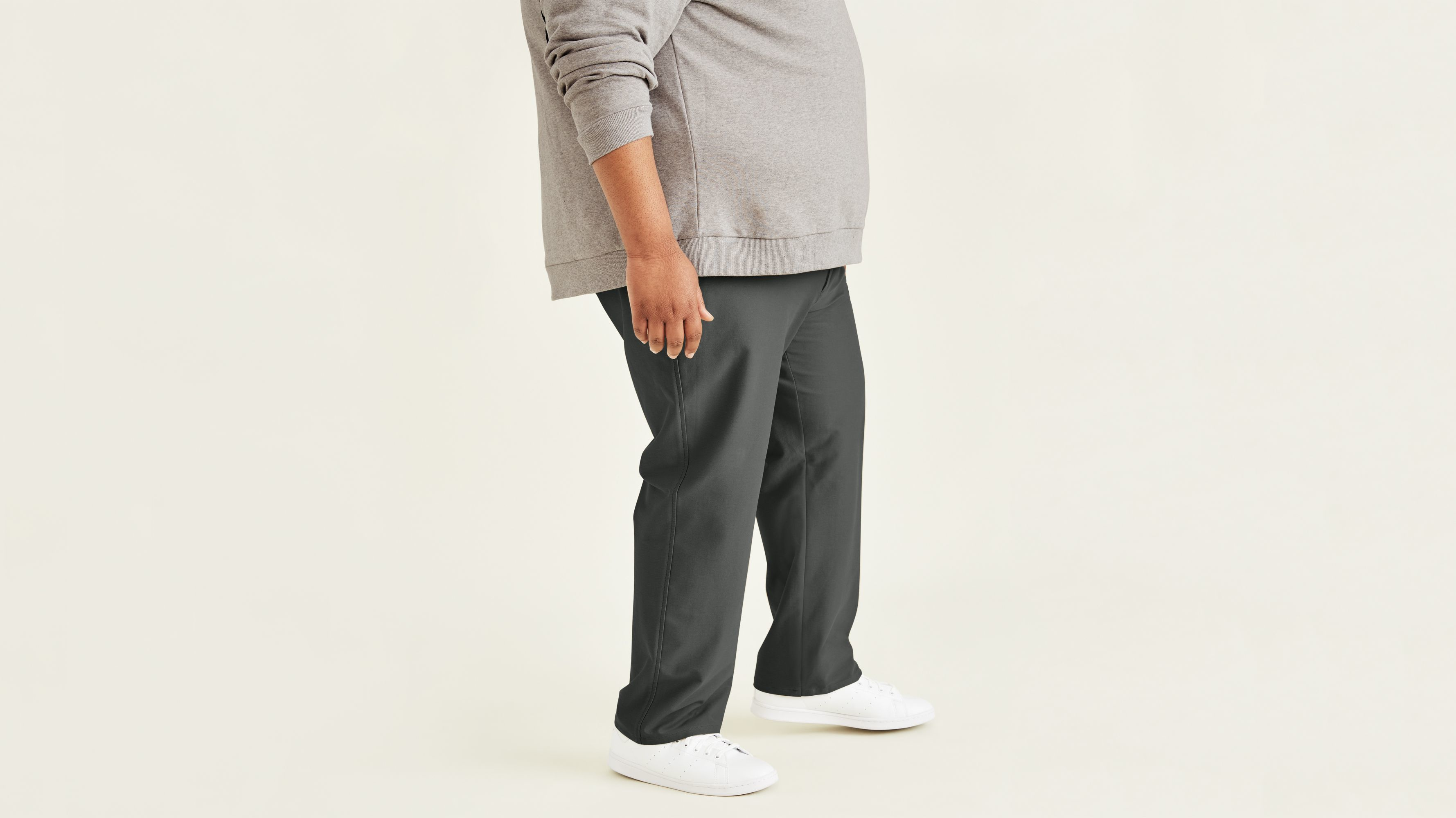 Comfort Knit Chinos for Men - Straight Fit Big & Tall Pants - Casual & Office Wear - Perfect for Work, Travel & Everyday Use