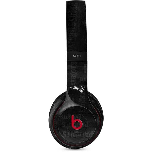 Officially Licensed NFL New England Patriots Black & White Design Skin Decal for Beats Solo 3 Wireless Headphones - Perfect for Sports Fans, Music Lovers & Patriots Supporters