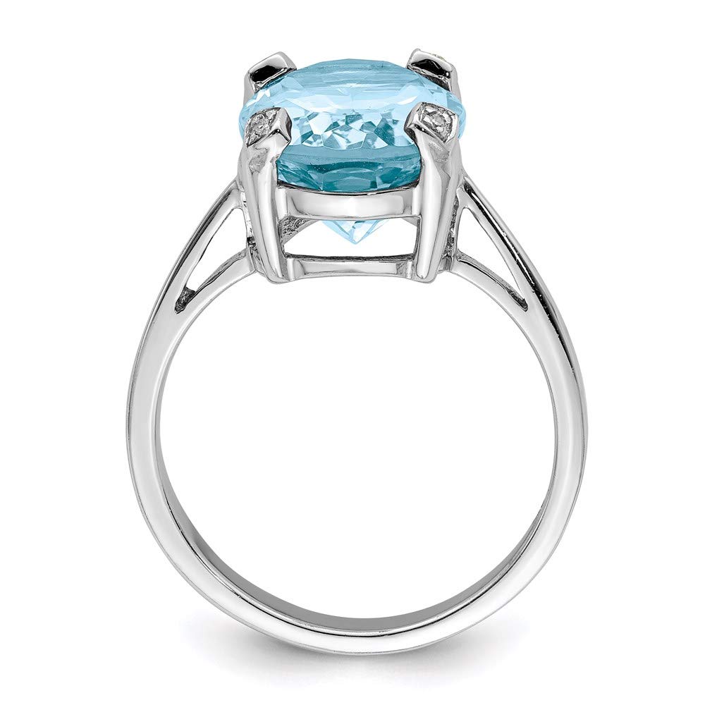 925 Sterling Silver Swiss Blue Topaz Ring - Women's Fine Jewelry Gift for Her - Perfect for Anniversaries & Special Occasions